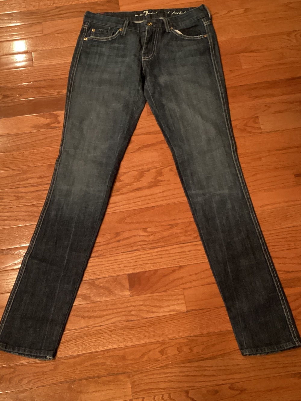 7 For All Mankind Dark Indigo Straight Jeans